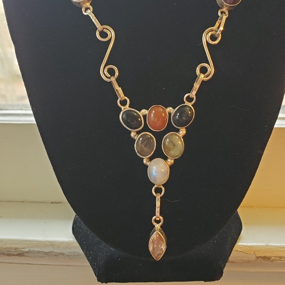Jewelry - Sterling Silver Multi Gemstone Necklace